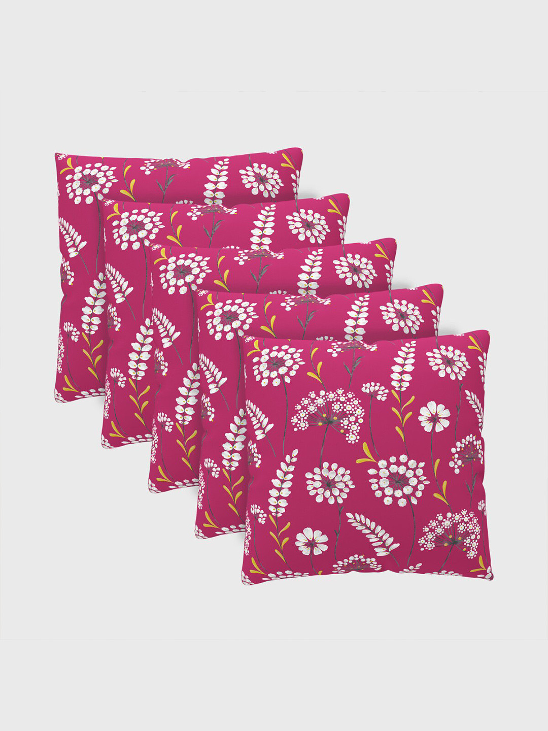 

Home Centre Pink & White Set of 5 Floral Square Cushion Covers