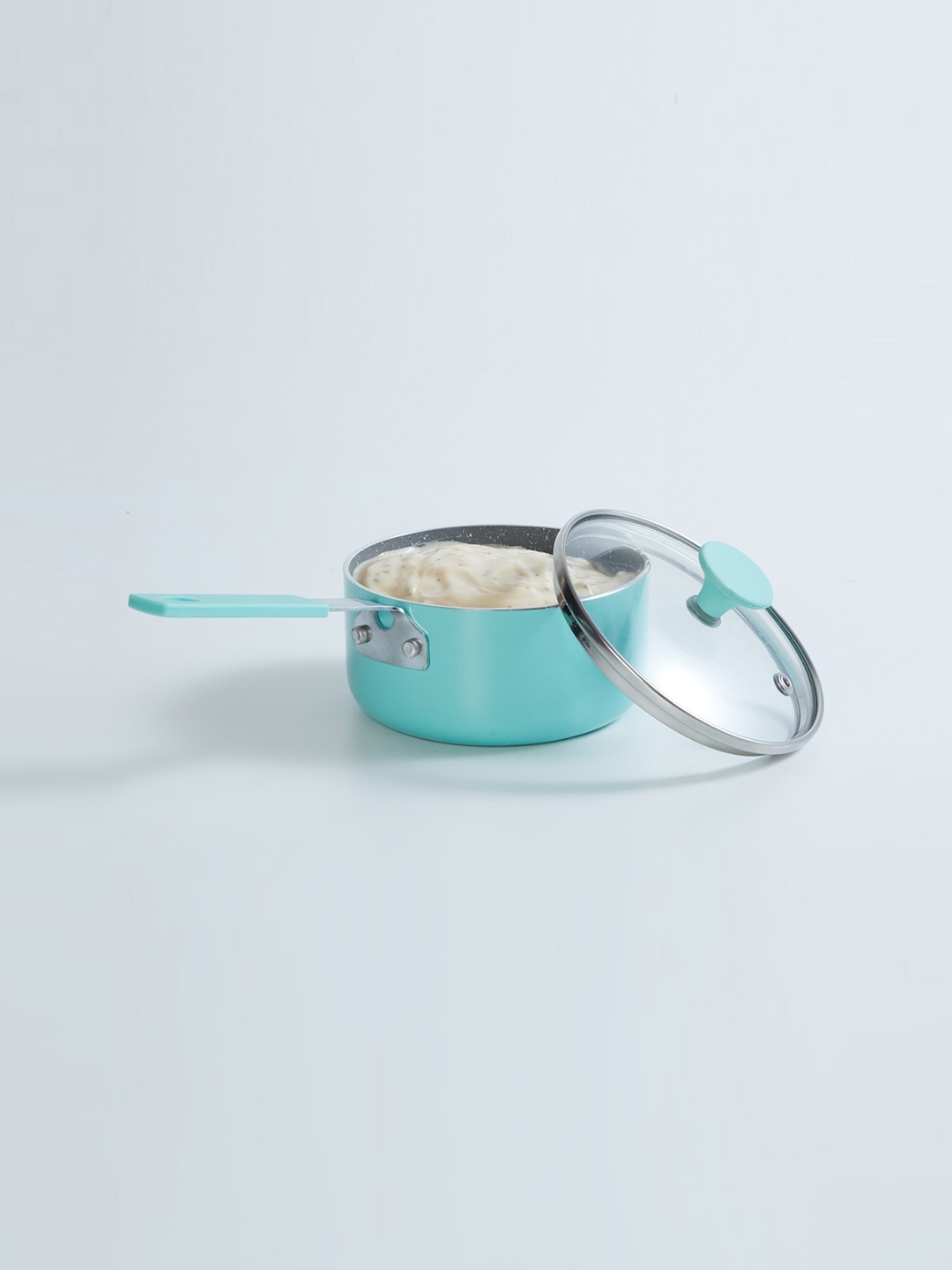 

Home Centre Bakers Pride Claire Blue Stainless Steel Sauce Pan With Lid, Multi