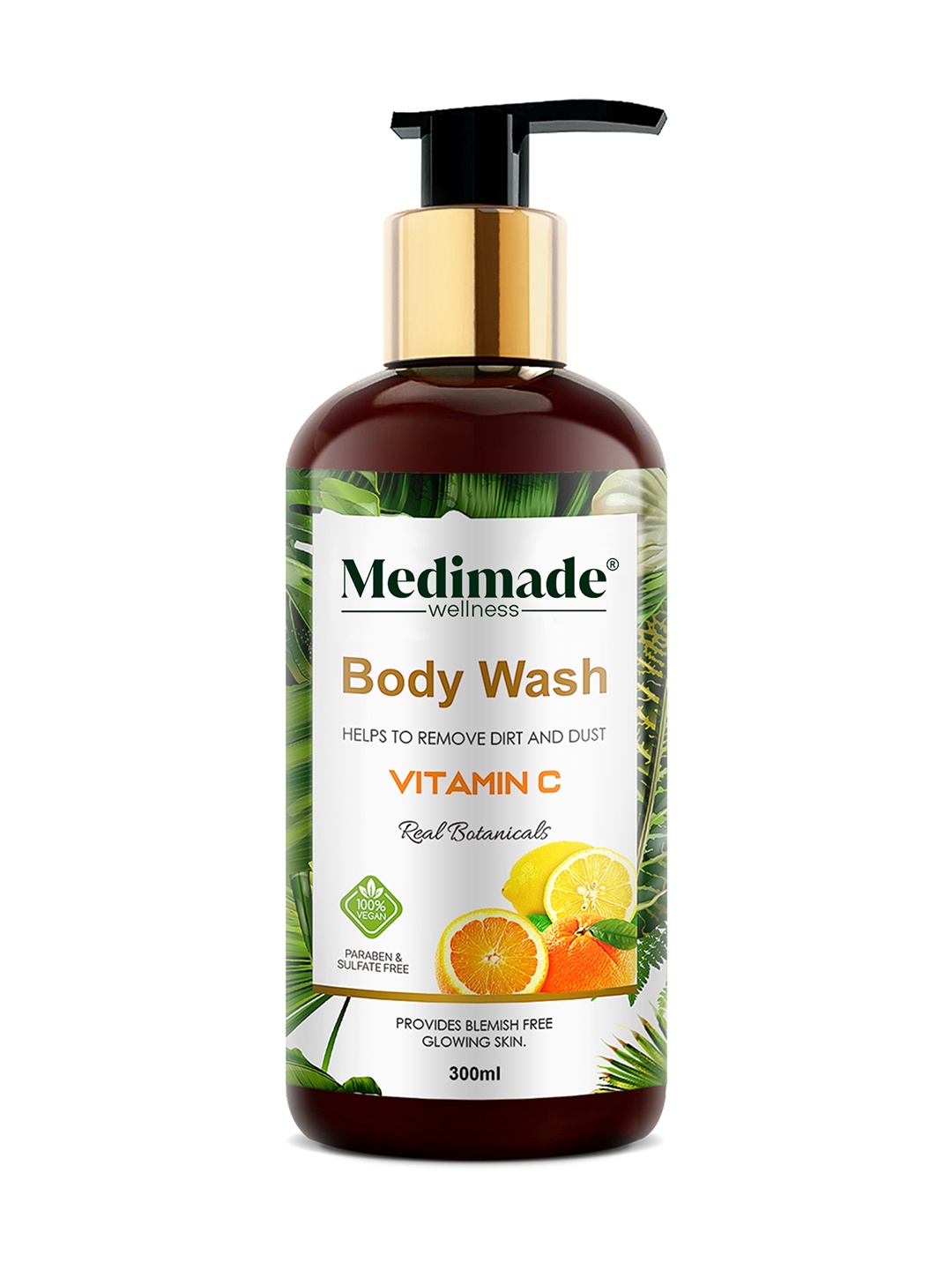 

Medimade Real Botanicals Vitamin C Body Wash To Remove Dirt & Dust - 300 ml, White
