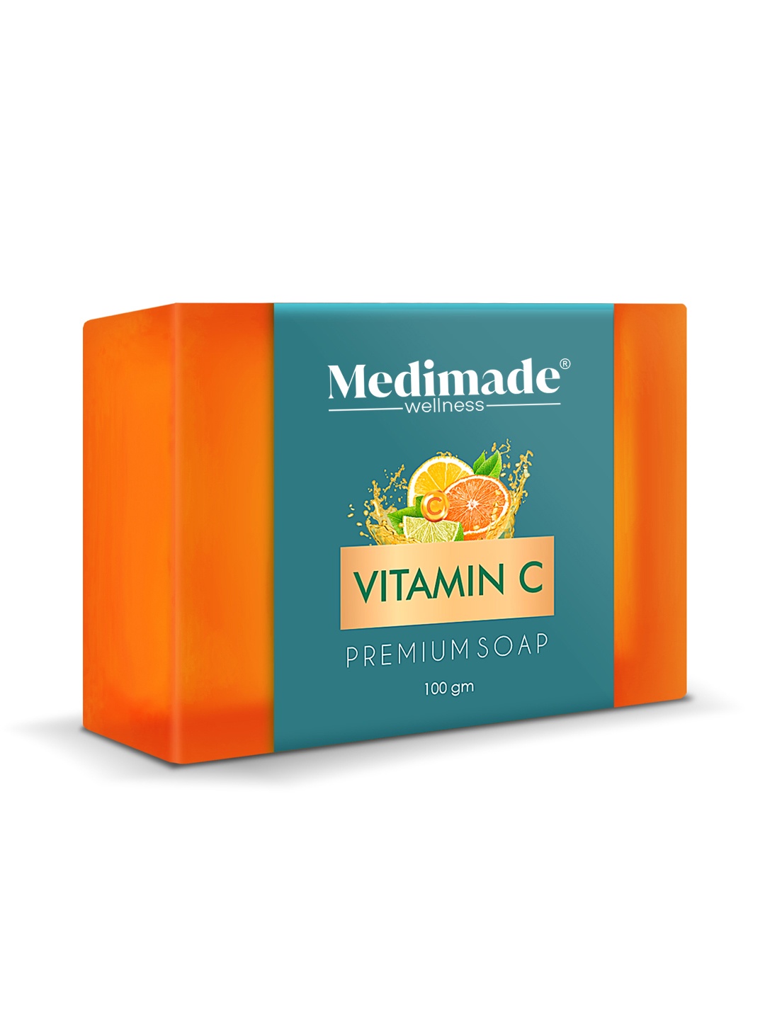 

Medimade Vitamin C Premium Handmade Bathing Soap For Oil Control & Improve Skin Tone 100g, Orange