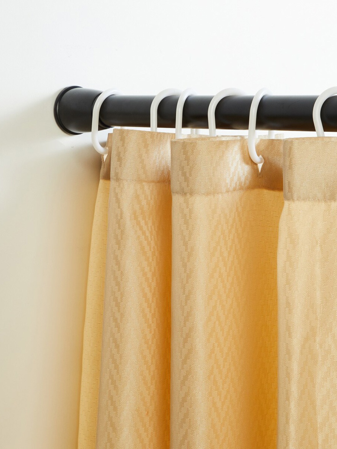 

Home Centre Black Solid Shower Curtain Rod