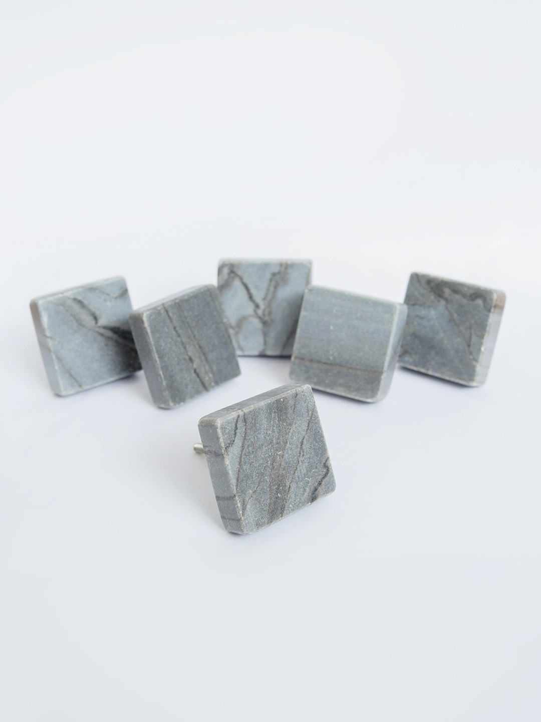 

Home Centre Set of 6 Corsica Venice Grey Ceramic Square Drawer Knobs