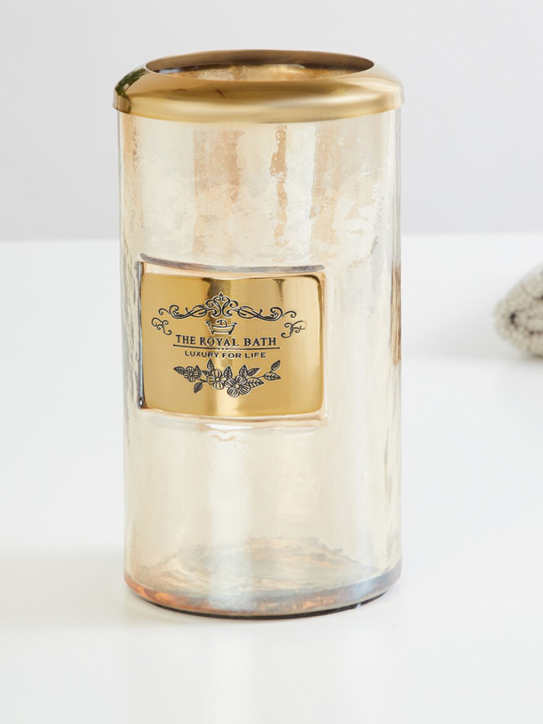 

Home Centre Gold-Toned Printed Glass Tumbler