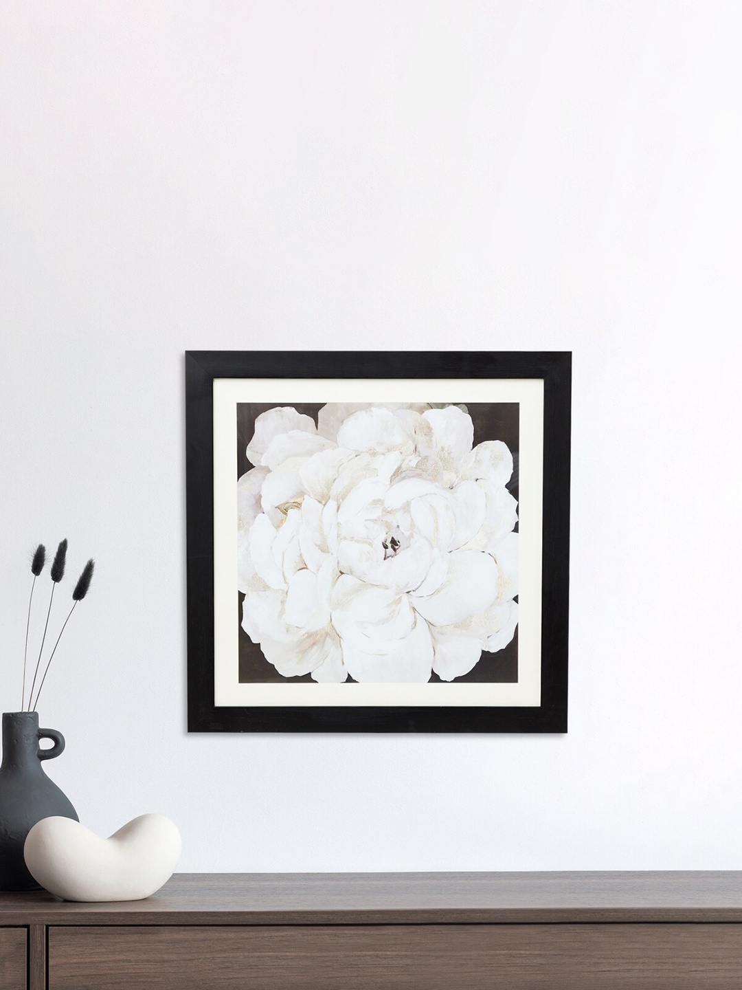 

Home Centre White Floral Printed Glass Photo Frame