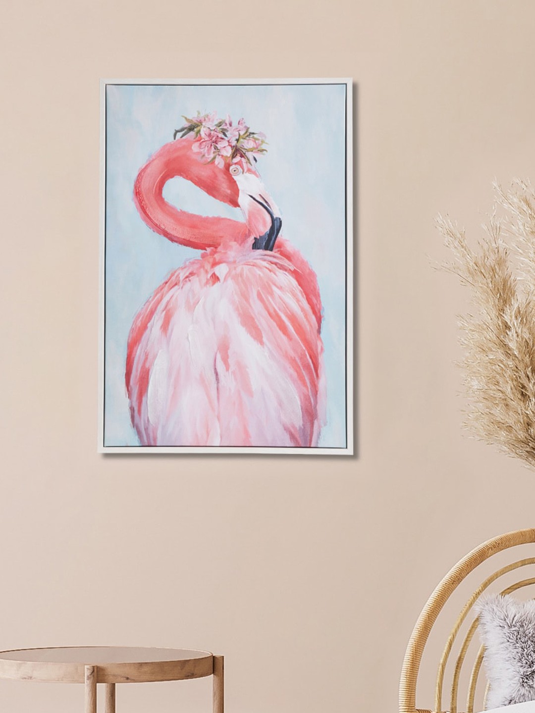 

Home Centre Pink Printed Crane Bird Wooden Picture Frame