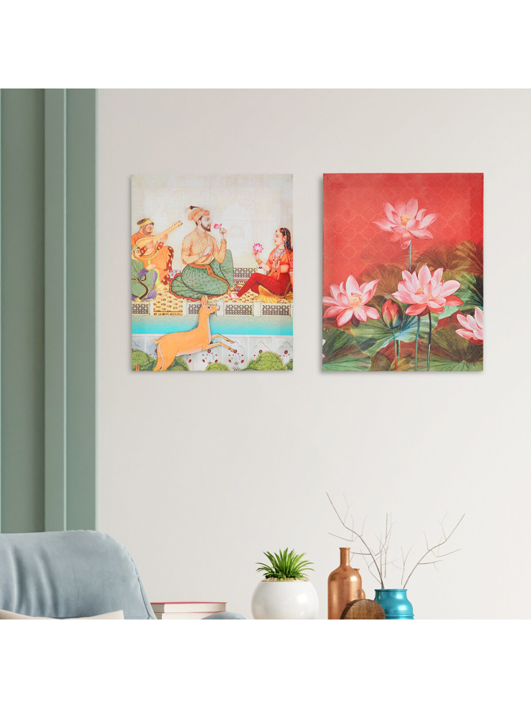 

Home Centre Set of 2 Pink & Red Printed Canvas Picture Frame