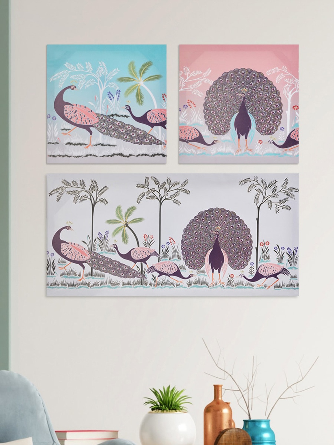 

Home Centre Set of 3 Peacock MDF Picture Frame, Multi