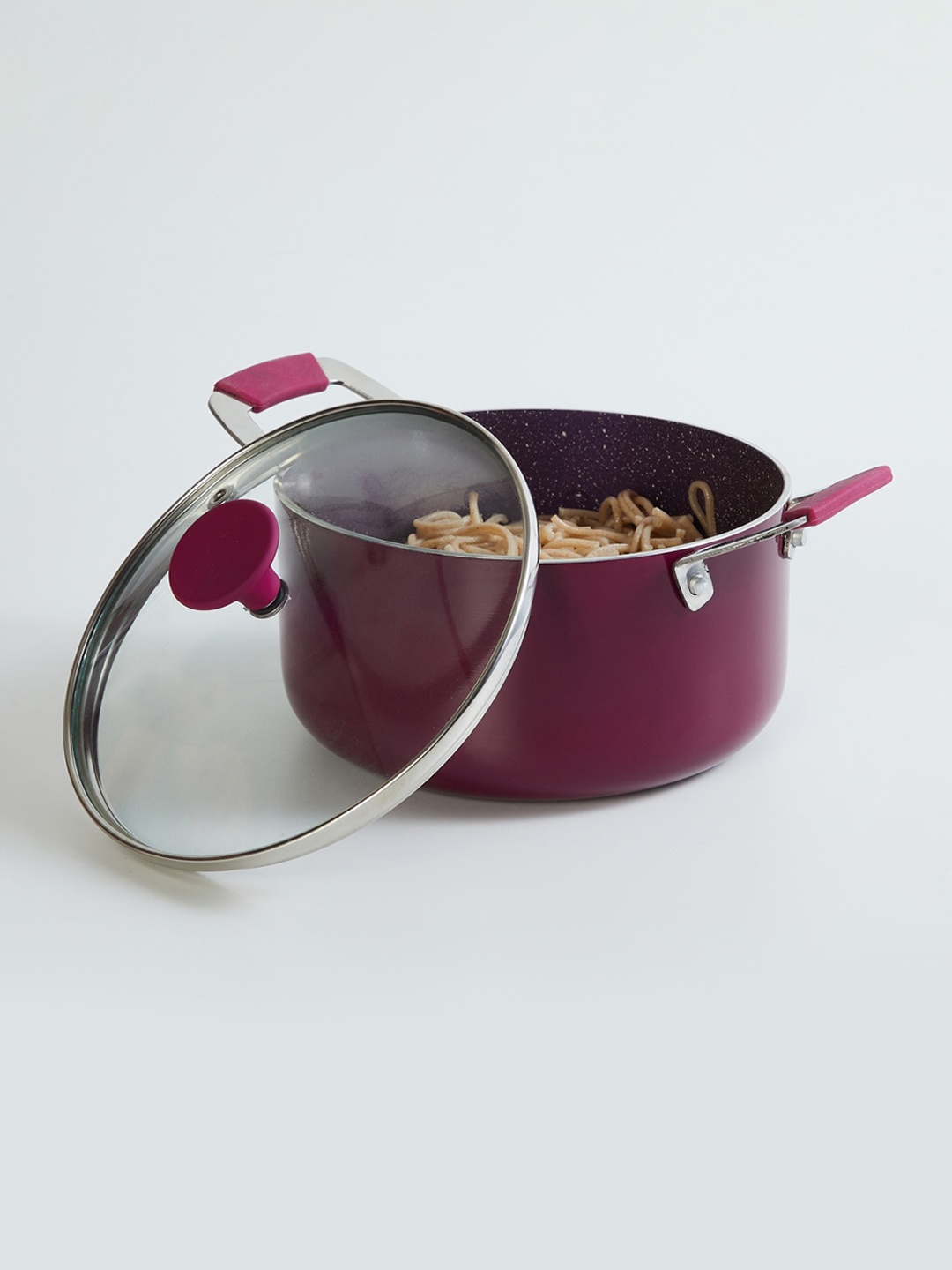 

Home Centre Purple Aluminium Non-Stick Casserole with Lid