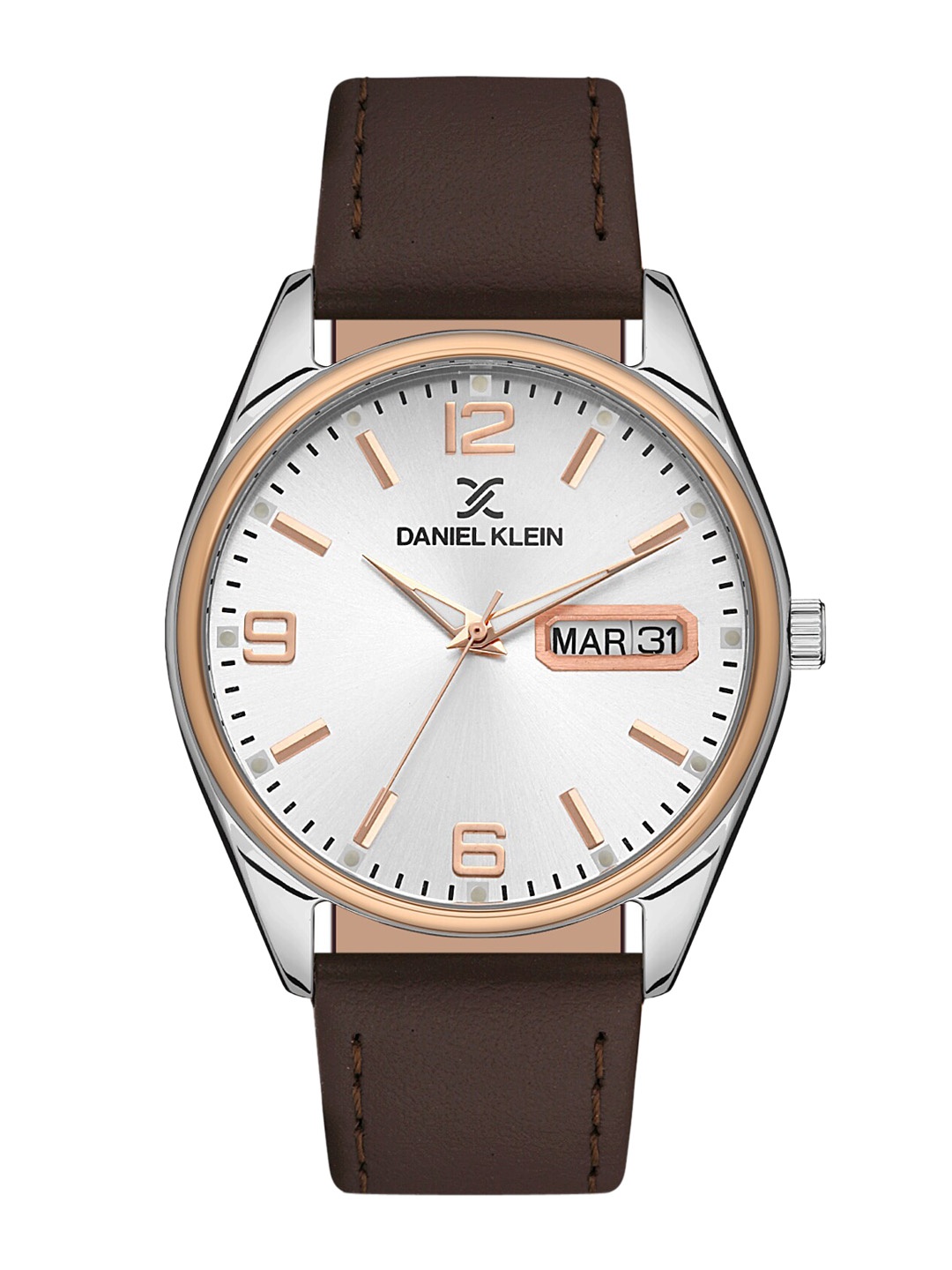 

Daniel Klein Men Silver-Toned Dial & Brown Leather Straps Analogue Watch DK 1 13129-2