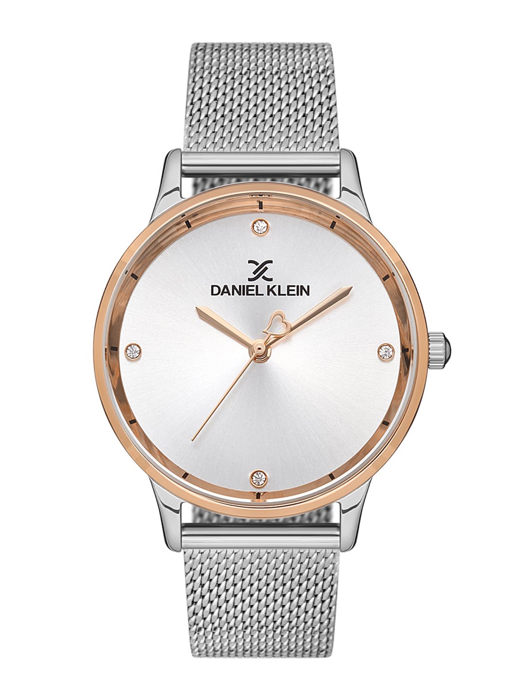 

Daniel Klein Women Silver-Toned Embellished Dial & Silver Toned Bracelet Style Straps Analogue Watch