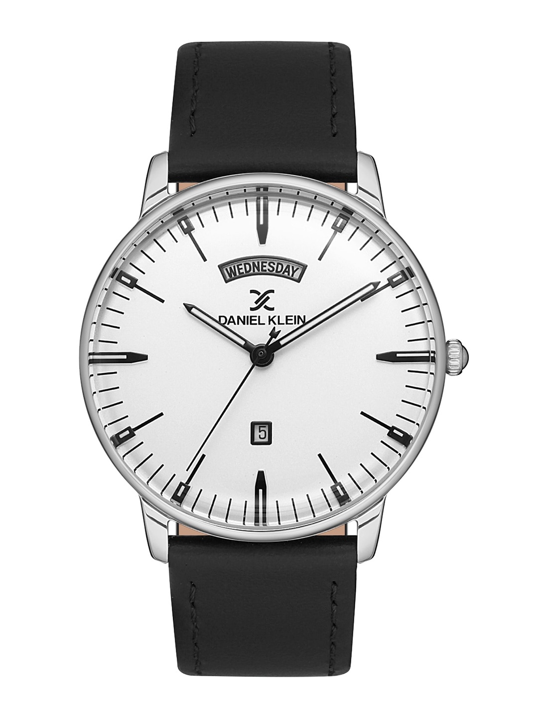 

Daniel Klein Men Silver-Toned Dial & Black Leather Straps Analogue Watch DK 1 13067-1