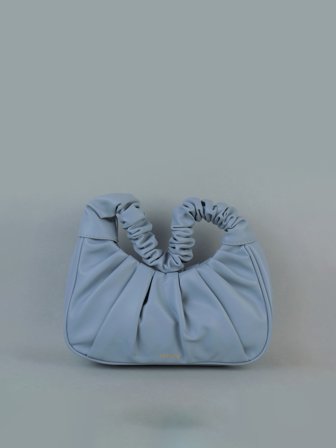 

THESTO Blue PU Bucket Hobo Bag
