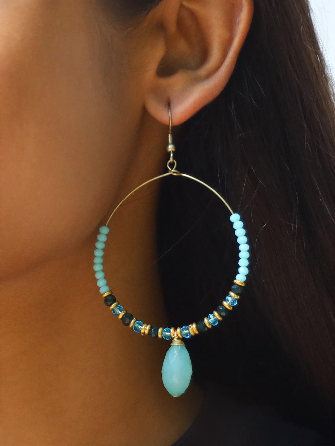 

Ayesha Oversized Oval Hook Drop Earrings, Gold