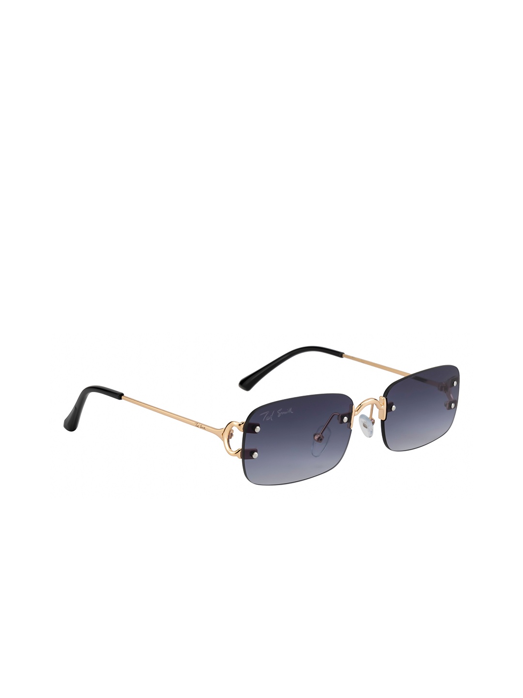 

Ted Smith Unisex Grey Lens & Gold-Toned Rectangle Sunglasses with UV Protected Lens