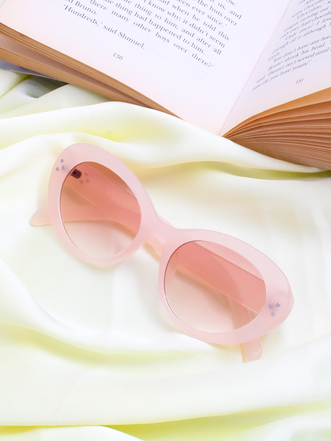 

Ted Smith Women Brown Lens & Pink Cateye Sunglasses with UV Protected Lens