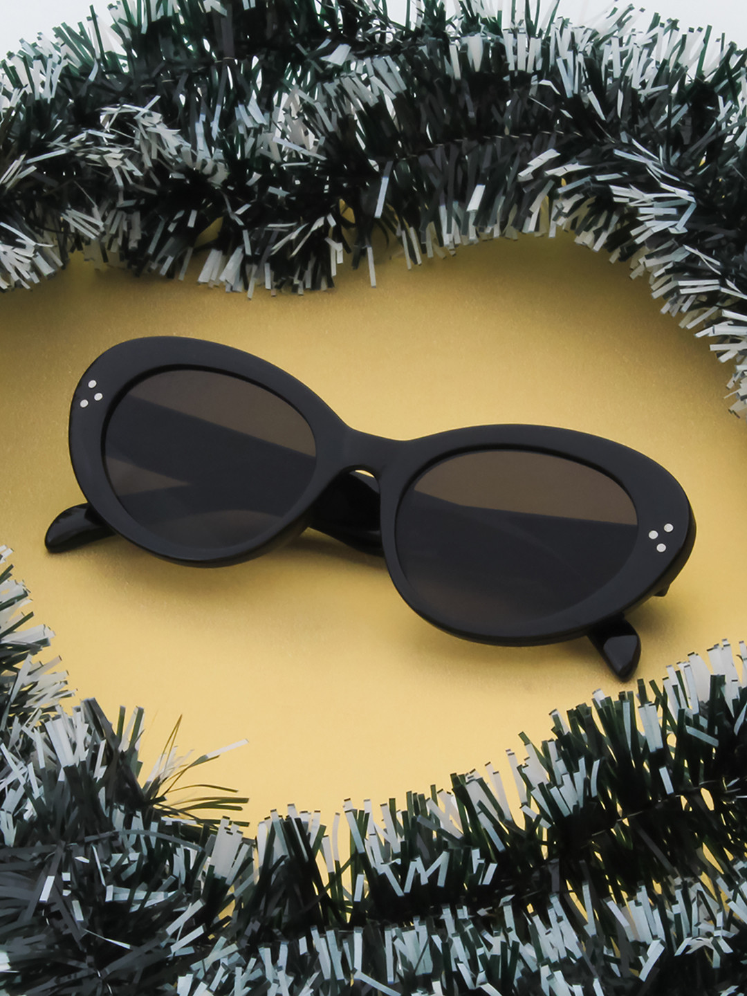 

Ted Smith Women Grey Lens & Black Cateye Sunglasses with UV Protected Lens