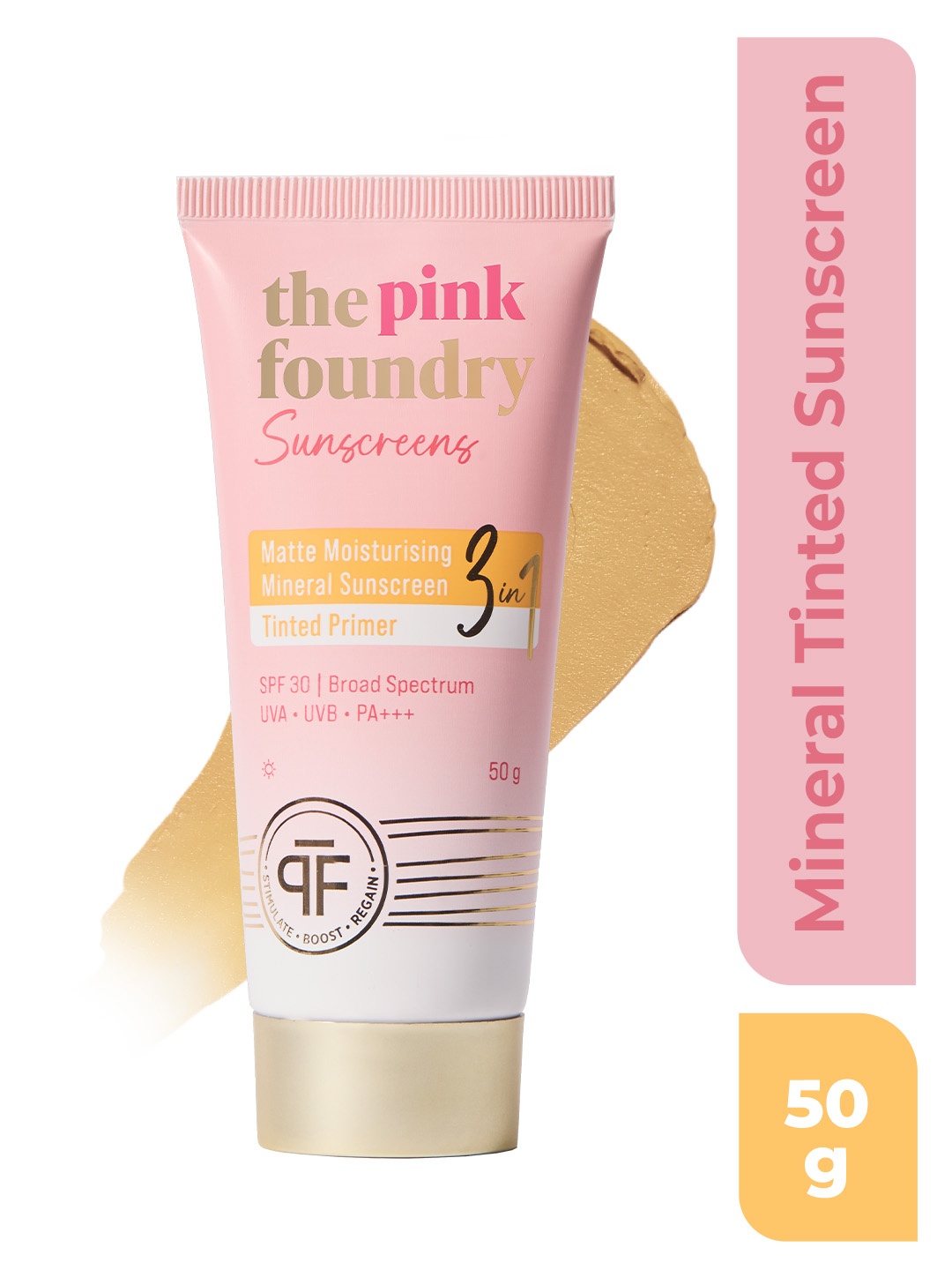 

The Pink Foundry Tinted Matte Moisturising Mineral SPF 30 Sunscreen with Shea Butter - 50g, Beige