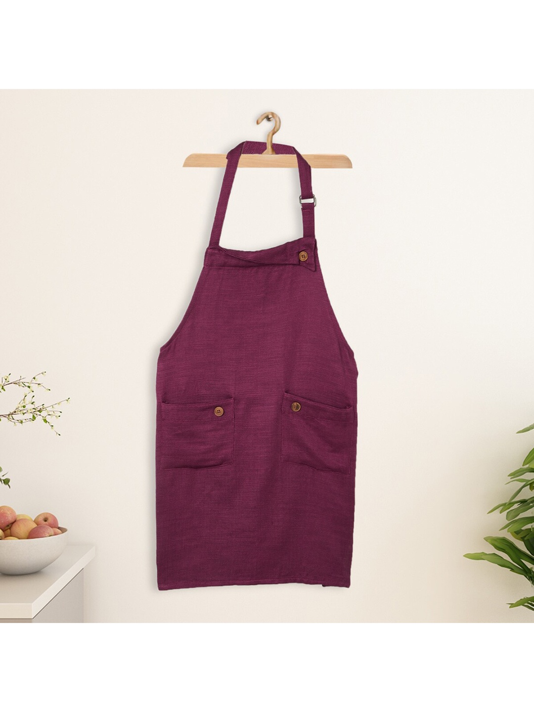 

Home Centre Purple Cotton Solid Kitchen Apron