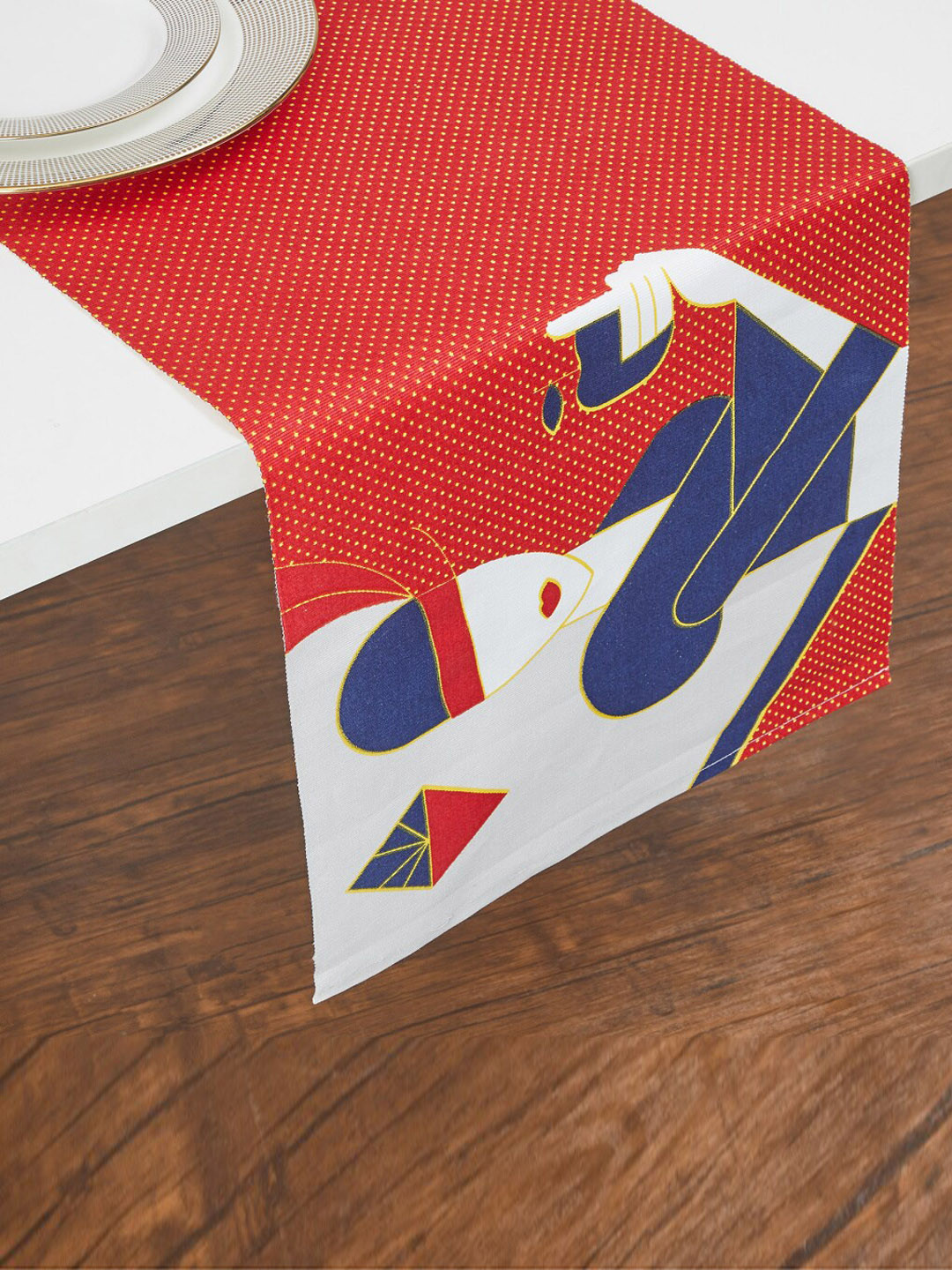 

Home Centre Red & Blue Printed Pure Cotton Table Runners