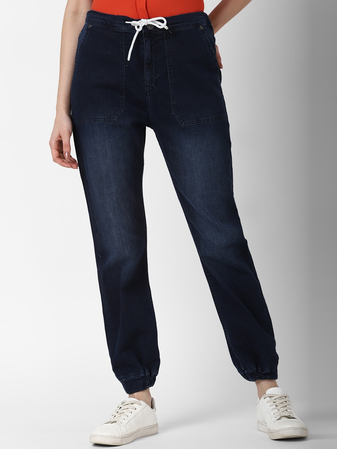 

FOREVER 21 Women Blue Jogger Light Fade Jeans