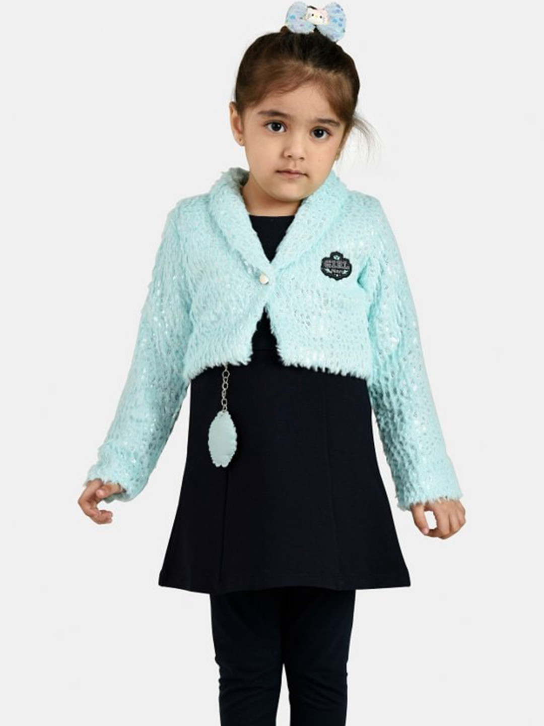 

Peppermint Girls Sea Green & Black Top with Pyjamas