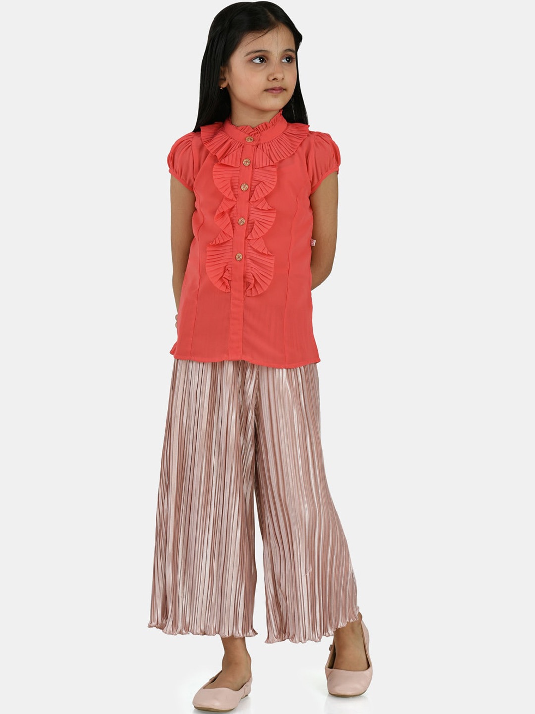 

Peppermint Girls Peach-Coloured Top with Palazzos