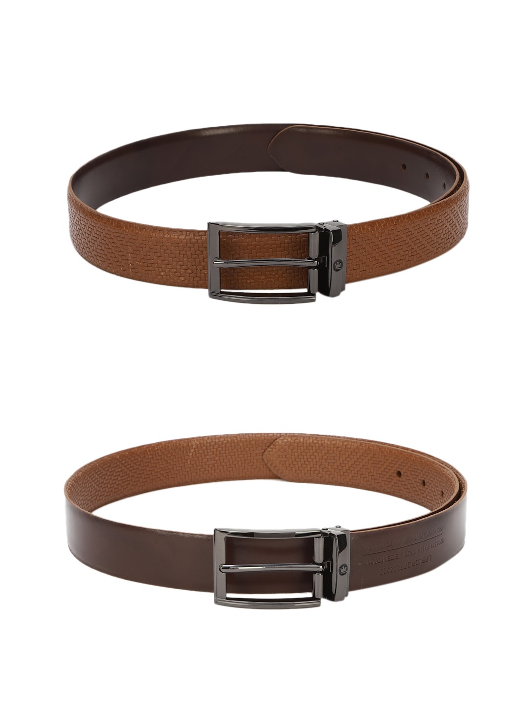 

Louis Philippe Men Brown Textured Leather Formal Belt
