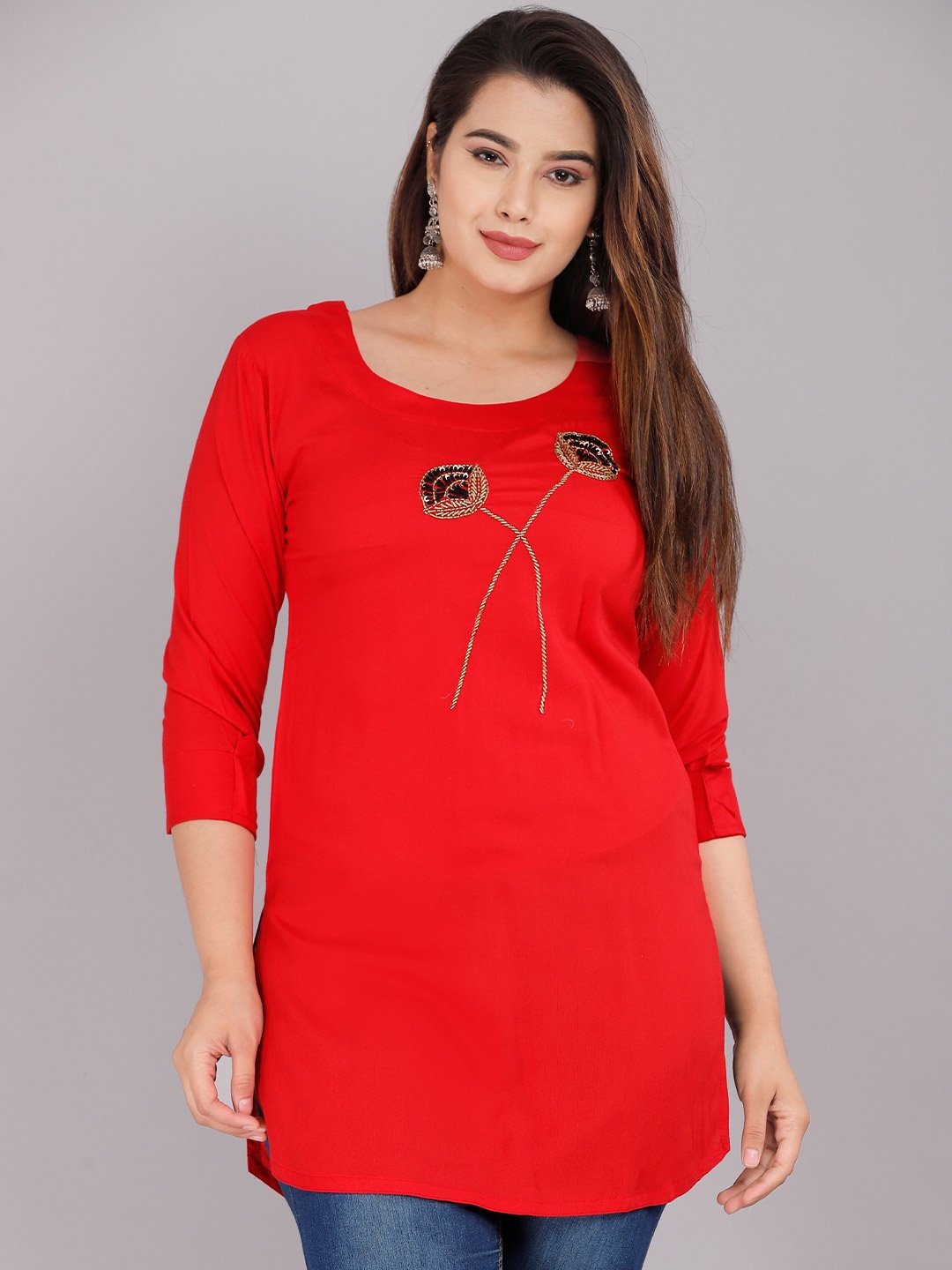 

KALINI Red Thread Work Kurti