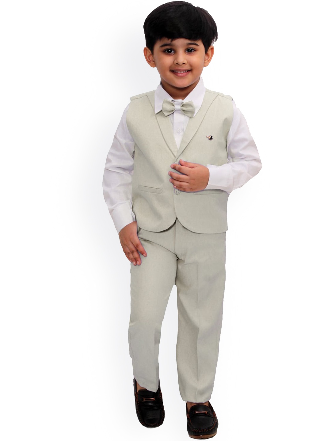 

FOURFOLDS Boys Olive Green 3 Piece Suit Set