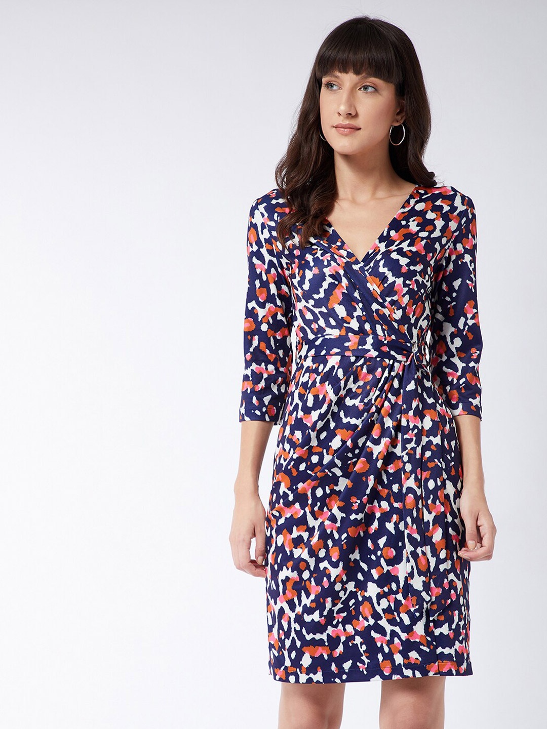 

Miss Chase Blue & Orange Crepe Dress