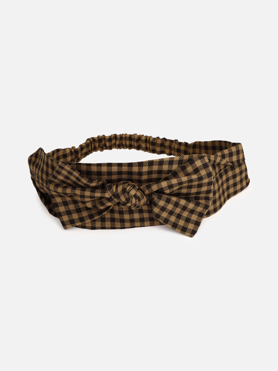 

FOREVER 21 Women Brown & Black Checked Hairband
