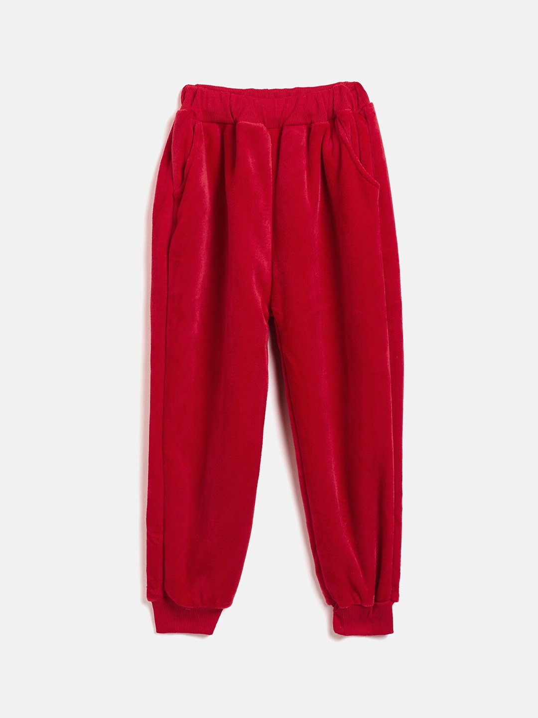 

Camey Kids Red Solid Velvet Lounge Pant