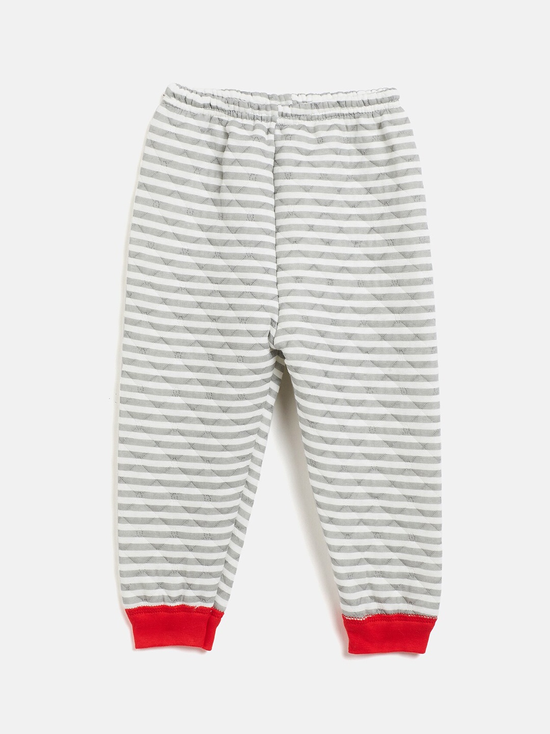 

Camey Kids Grey Striped Cotton Winter Lounge Joggers