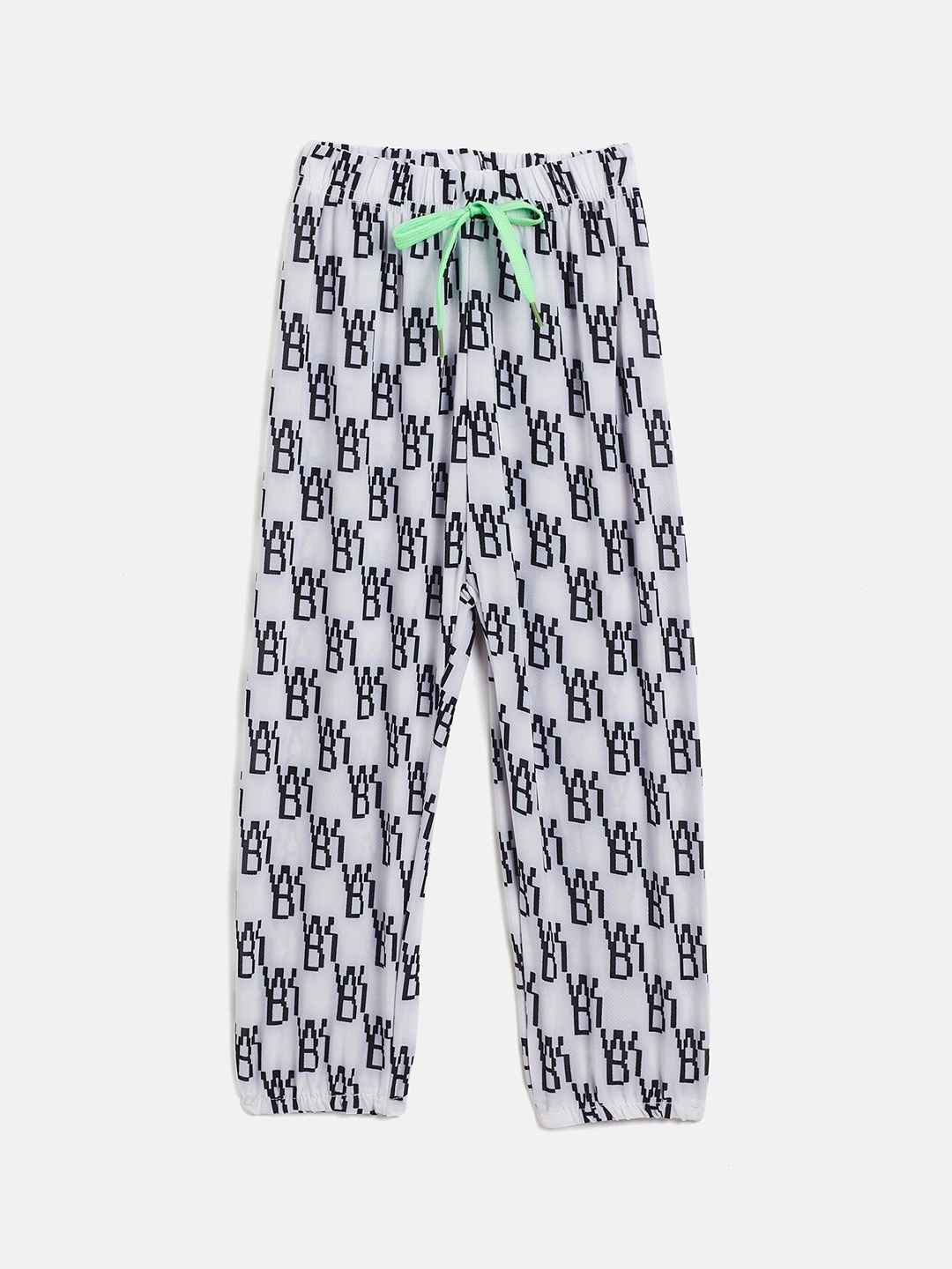 

Camey Kids White & Black Printed Lounge Pants