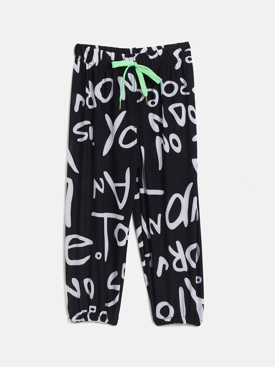 

Camey Kids Black Printed Cotton Lounge Pants