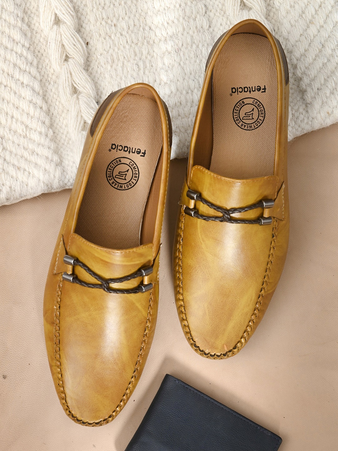 

Fentacia Men Tan Penny Loafers