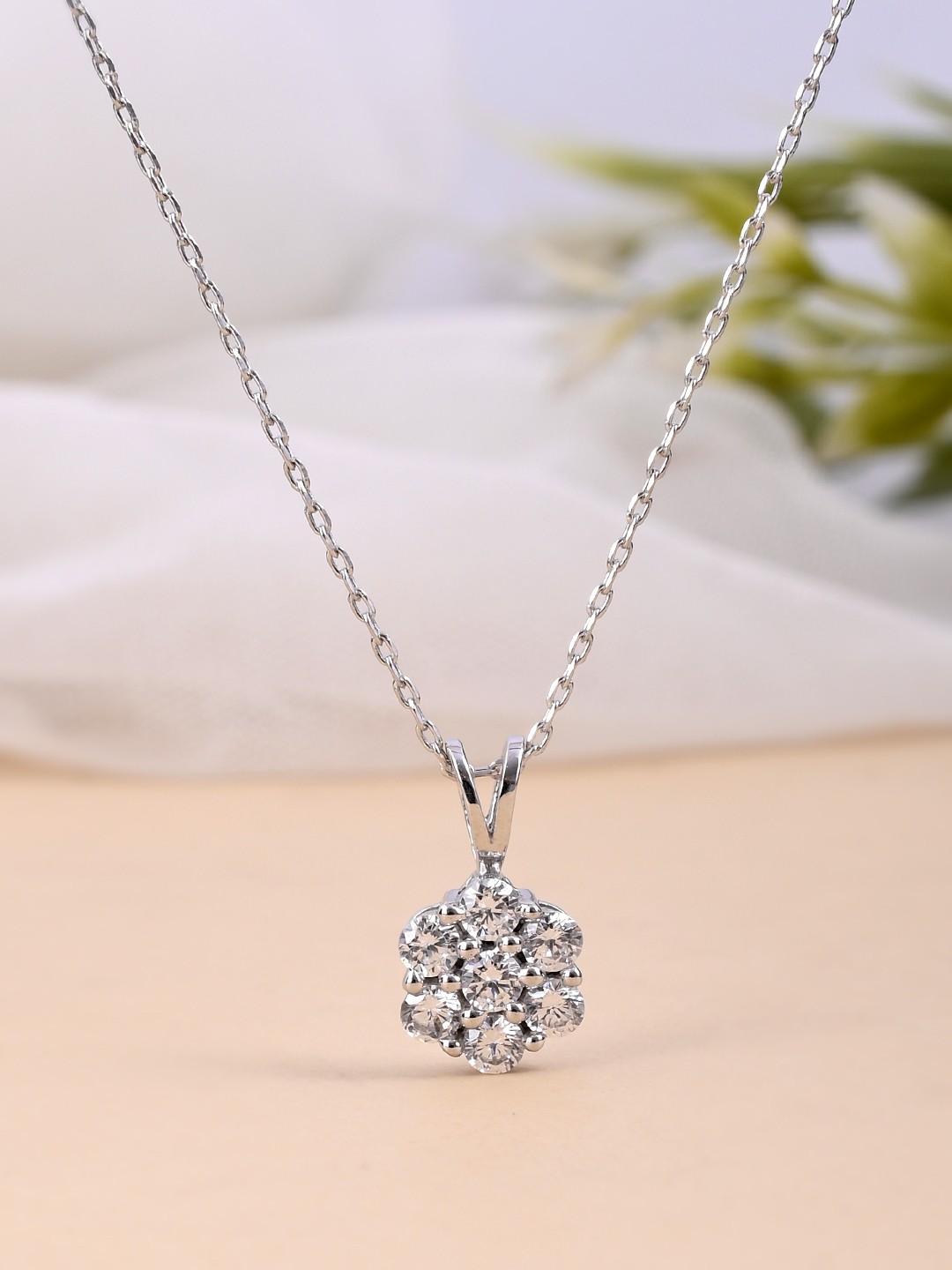 

Studio Voylla 925 Sterling Silver American Diamond CZ Exquisite Blue Stone Crafted Pendant
