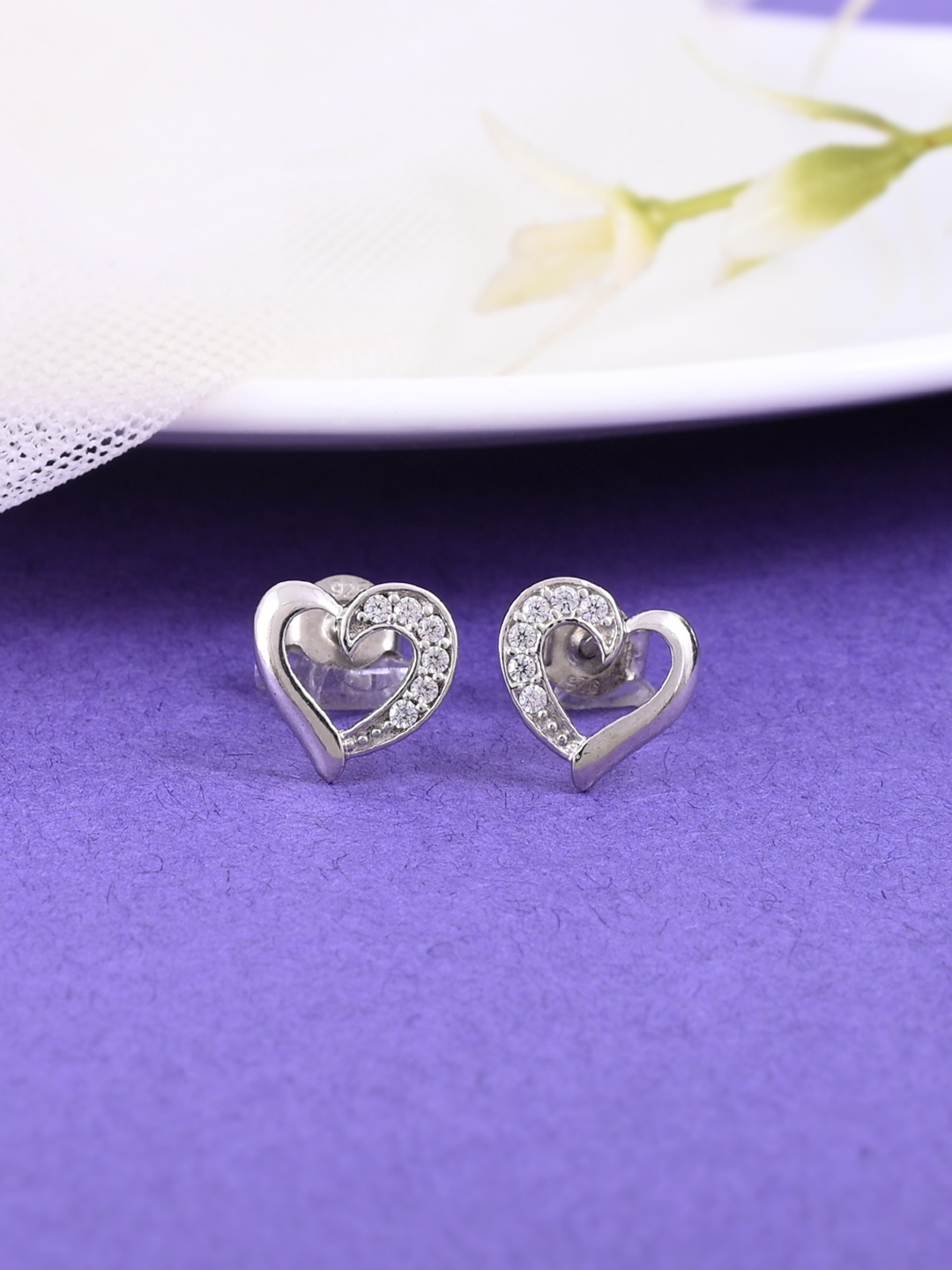 

Studio Voylla Silver-Plated Contemporary Studs Earrings