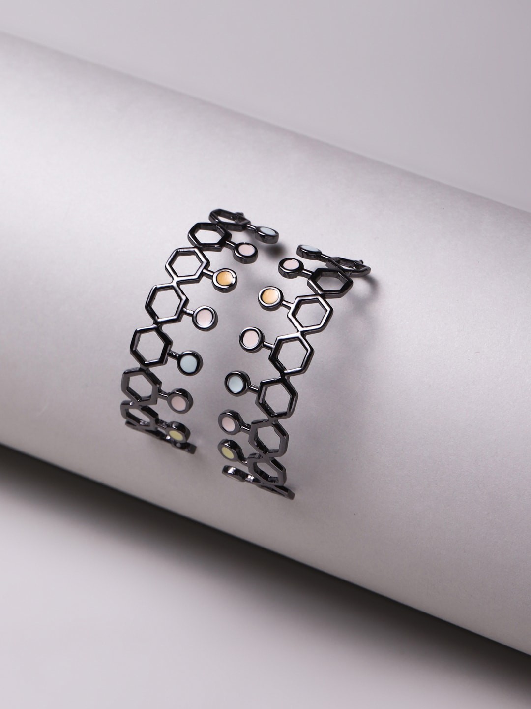 

Voylla Women Black Contemporary Studs Earrings