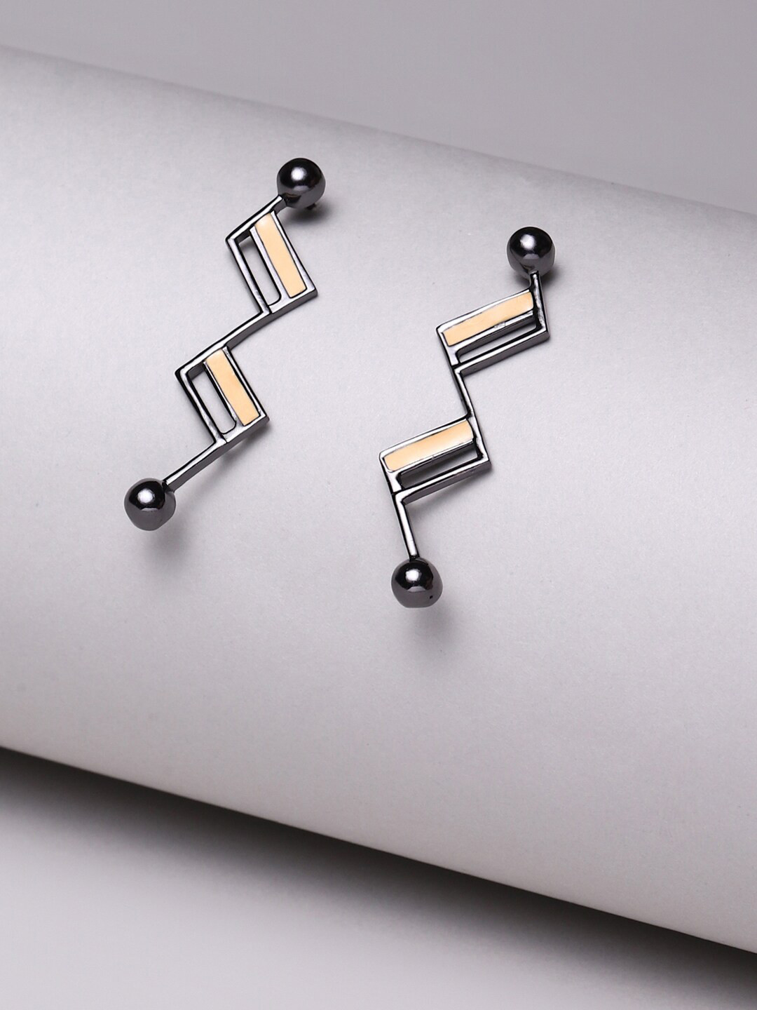 

Voylla Women Black Rhodium Brass Drop Earrings