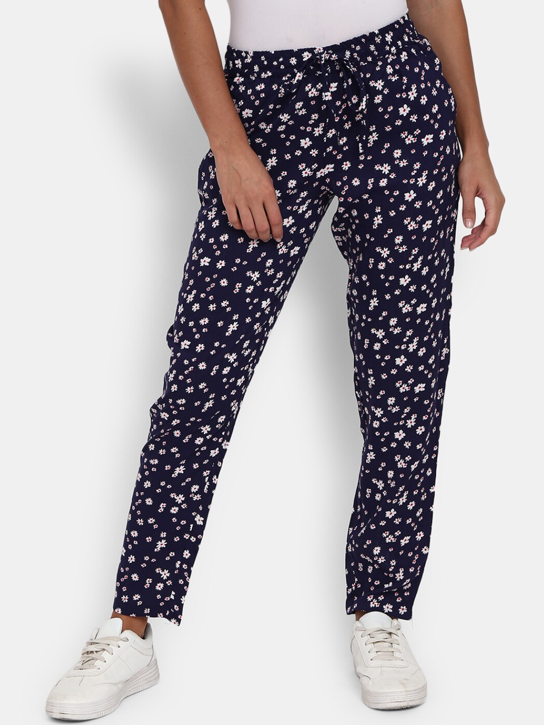 

V-Mart Women Navy Blue Floral Printed Lounge Pants
