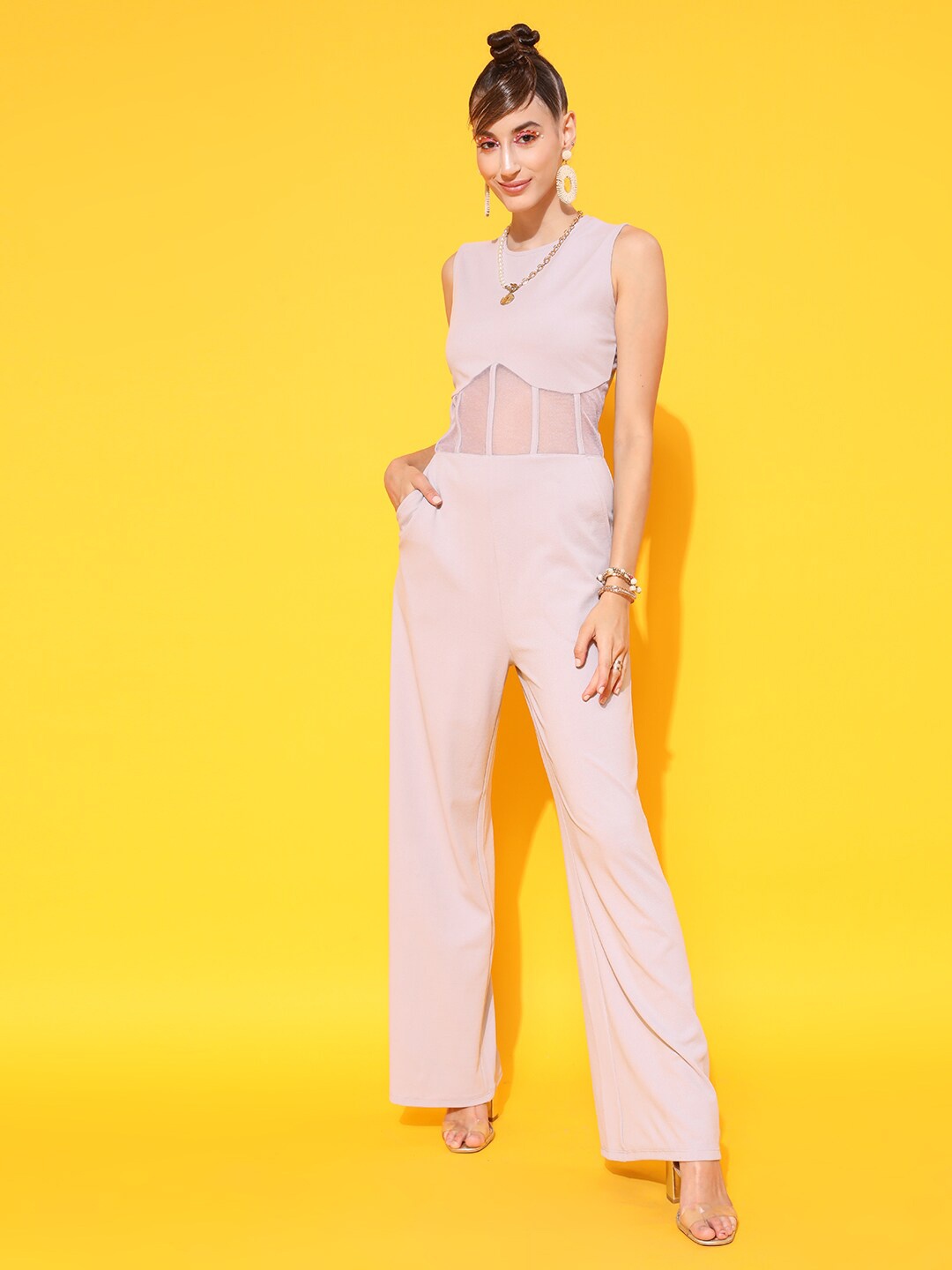 

STREET 9 Pink Basic Jumpsuit