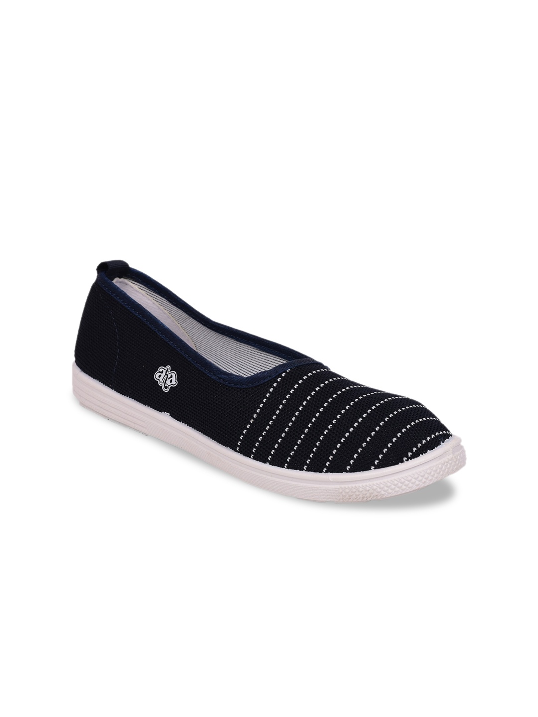 

Liberty Women Blue Striped PU Slip-On Sneakers