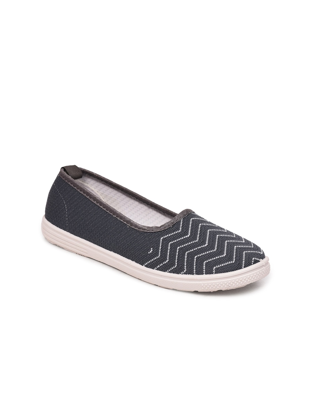 

Liberty Women Grey Woven Design PU Slip-On Sneakers