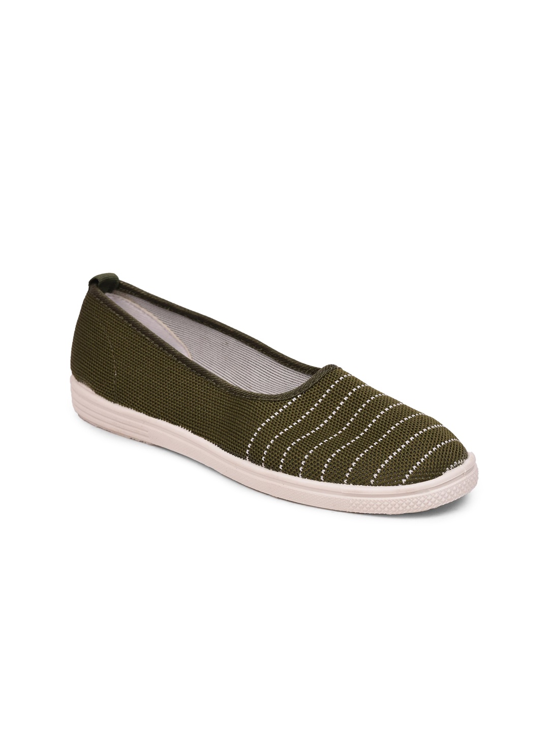 

Liberty Women Green Printed PU Slip-On Sneakers