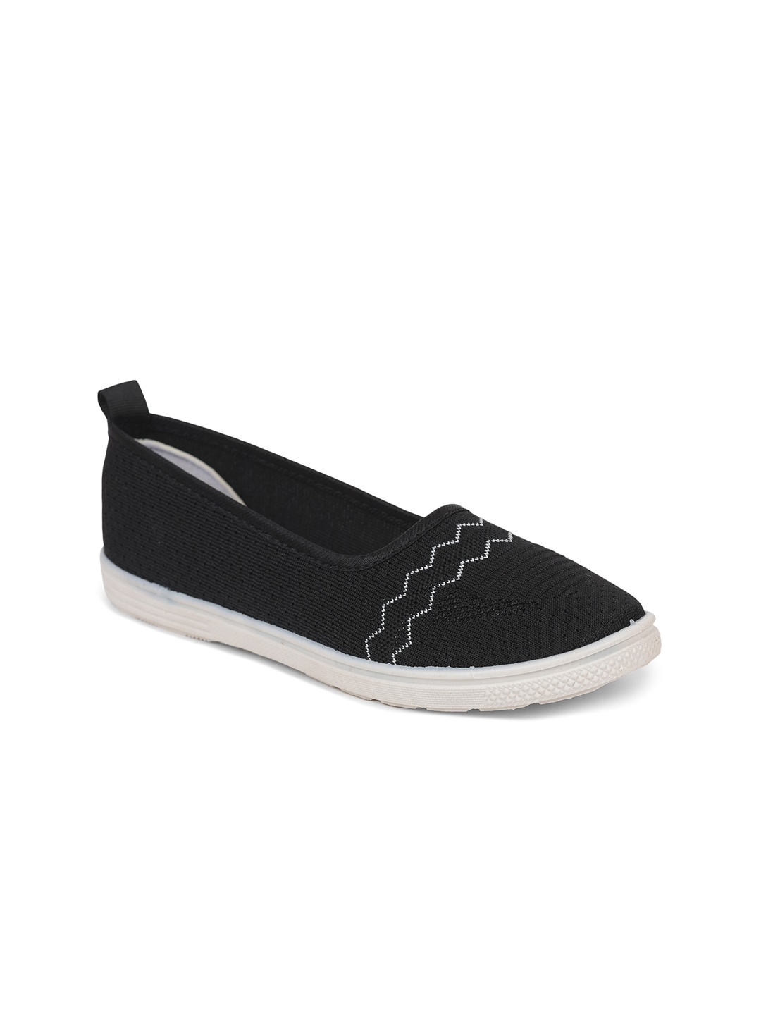 

Liberty Women Black Woven Design PU Slip-On Sneakers