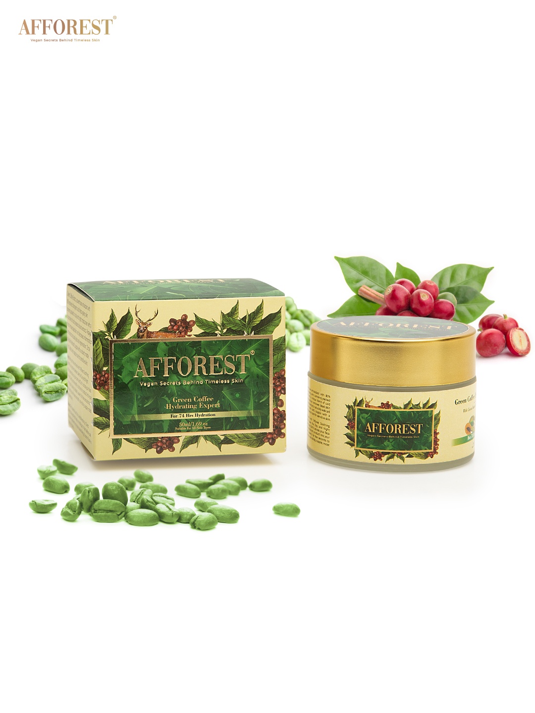 

AFFOREST Green Coffee Day & Night Face Moisturiser for Skin Hydration - 50ml