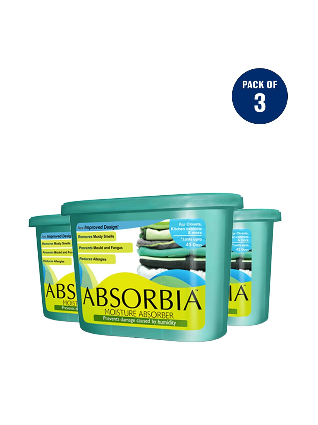 

Absorbia Pack of 3 Moisture Absorber 600ml, Green