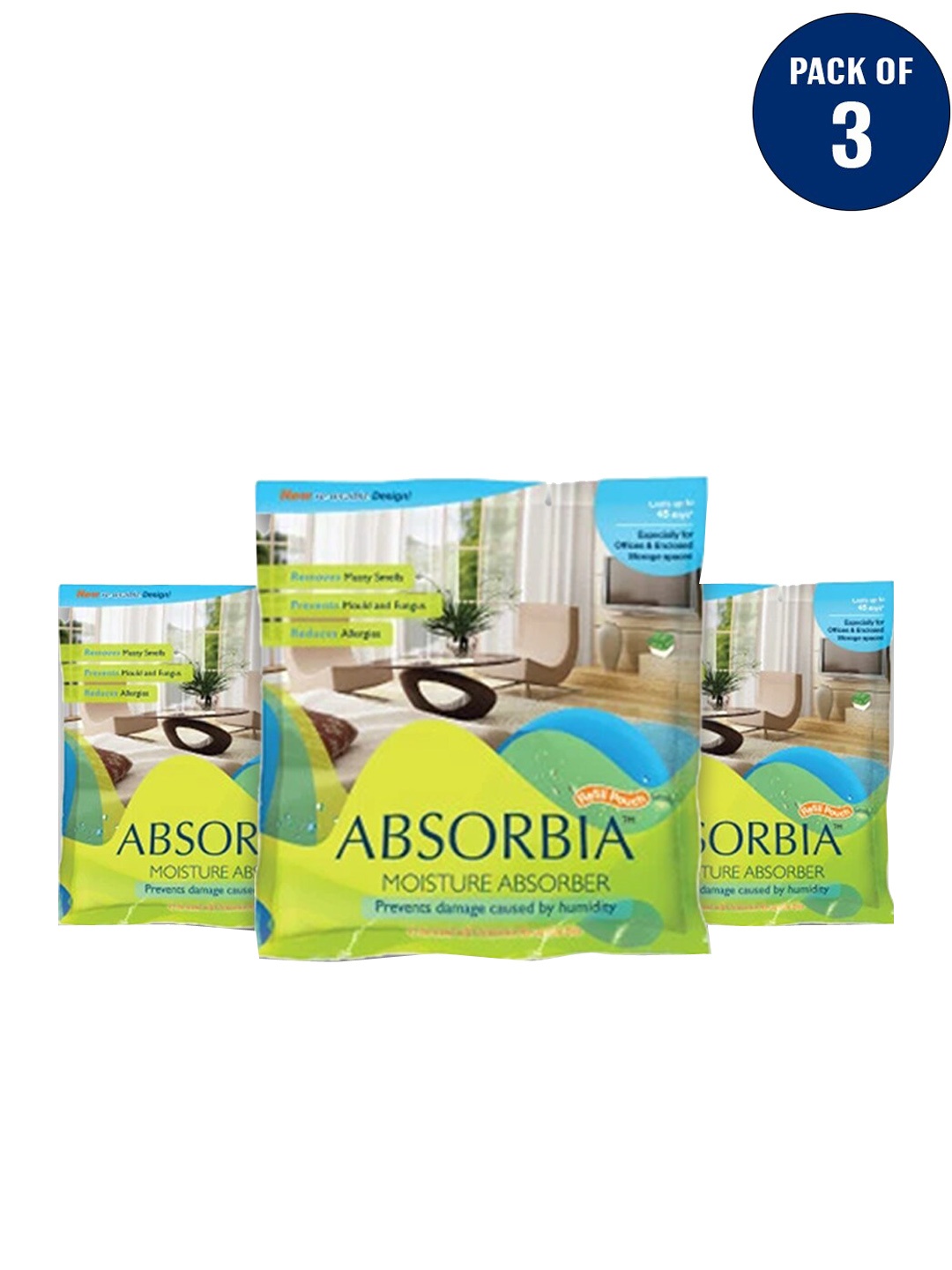 

Absorbia Pack of 3 Moisture Absorber 800ml each, White