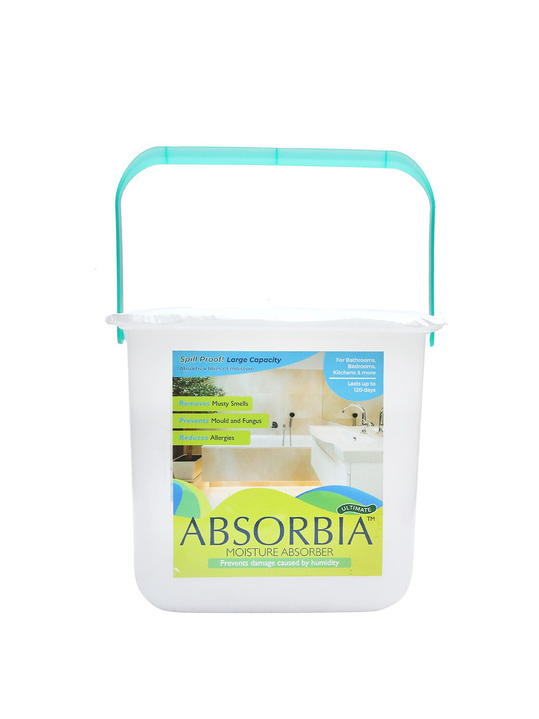 

Absorbia Moisture Absorber Non-Electric Dehumidifier for Large Areas 4L, White